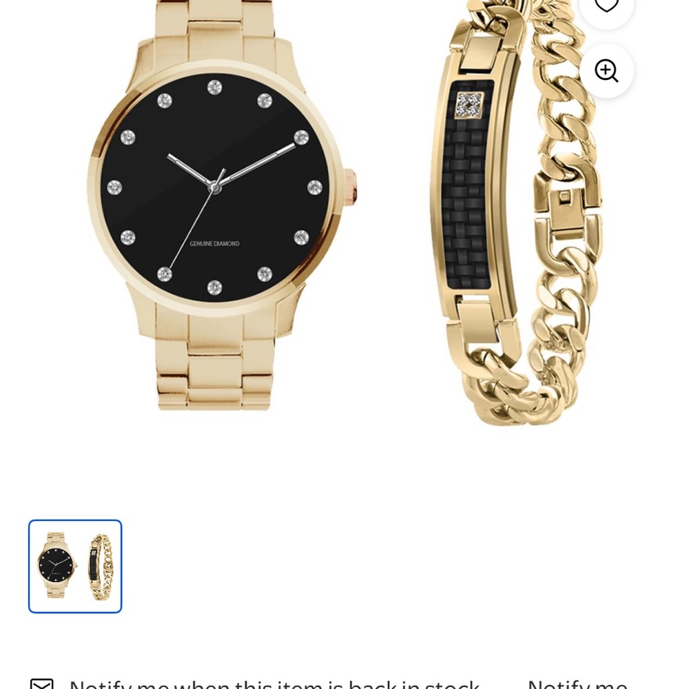 #79 George Men's Gold and Black Watch Set - Picture 2 of 3